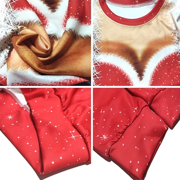 PIZOFF Unisex Ugly Christmas Sweatshirts 3D Digital Printing Pullover Sweatshirt - Picture 3 of 6